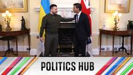 Ukrainian President Volodymyr Zelensky with Prime Minister Rishi Sunak in 10 Downing Street, London, ahead of a bilateral meeting during his first visit to the UK since the Russian invasion of Ukraine. Picture date: Wednesday February 8, 2023.