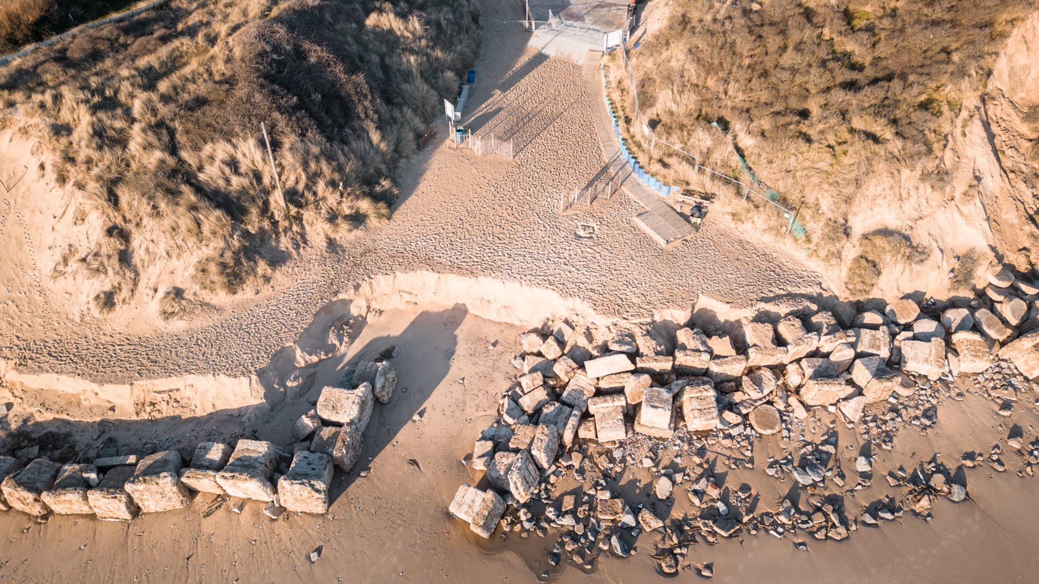 Norfolk beach closed due to risk of homes falling into sea UK