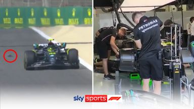 Trouble for Hamilton? W14 in pits after losing body work