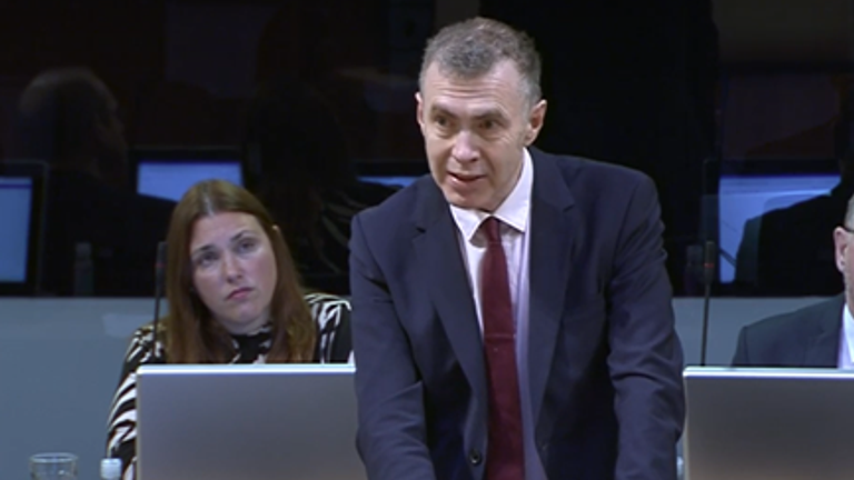 Adam Price, leader of Plaid Cymru, speaking in the Senedd. Dated: 28/02/23. Pic: Senedd.TV