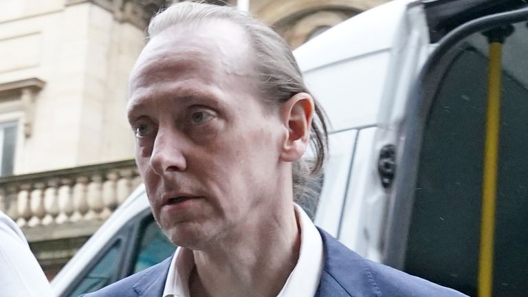Andrew Innes arrives at Edinburgh High Court where he is on trial charged with the murder of Bennylyn Burke and her two-year-old daughter, Jellica