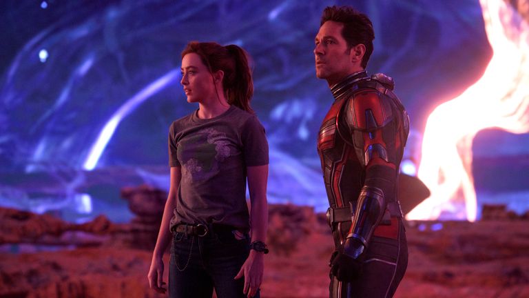 (L-R): Kathryn Newton as Cassandra "Cassie" Lang and Paul Rudd as Scott Lang/Ant-Man in Marvel Studios&#39; ANT-MAN AND THE WASP: QUANTUMANIA. Photo by Jay Maidment. .. 2022 MARVEL.