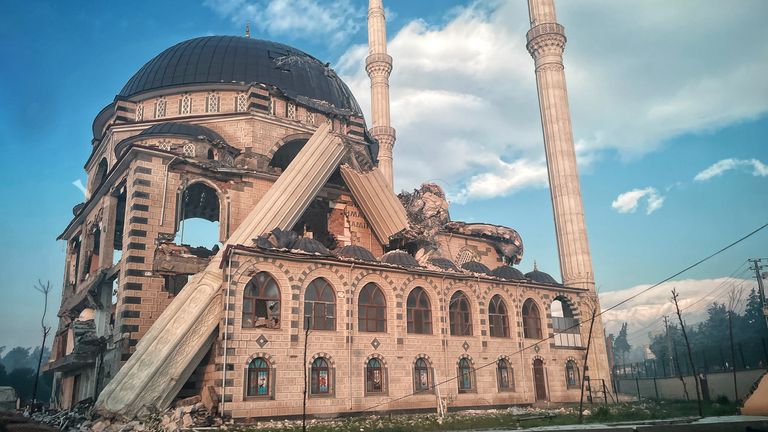 A mosque in Antakya destroyed by the quake
Antakya  damage in Turkey
Pic:Christopher  Cunningham