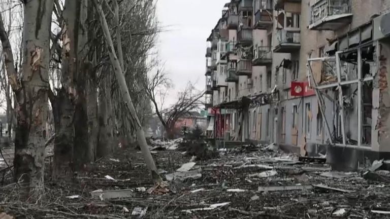 La ciudad ucraniana de Bakhmut es un caparazón abandonado 