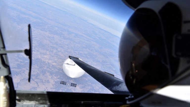 A US Air Force U-2 pilot looking down on the Chinese spy balloon over Montana on 3 February. Pic: Department of Defense/US Air Force