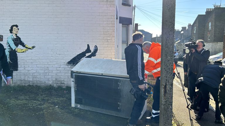 The chest freezer was removed. Pic: @danbamhiggins/PA