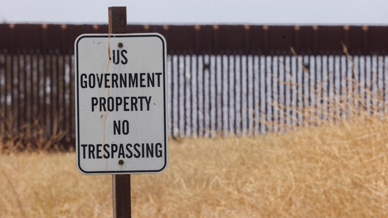 The border wall between the United States and Mexico