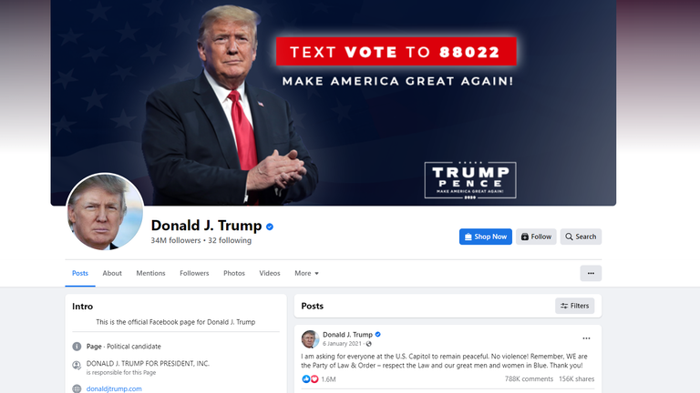 Still Image - Taken on September 2, 2023 at 6:00 pm on Donald Trump's Facebook page.  In January 2021, following the deadly Capitol riot, the former US president was banned from social media sites.