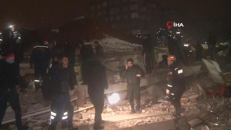 A 7.8 magnitude quake has knocked down multiple buildings in southeast Turkey