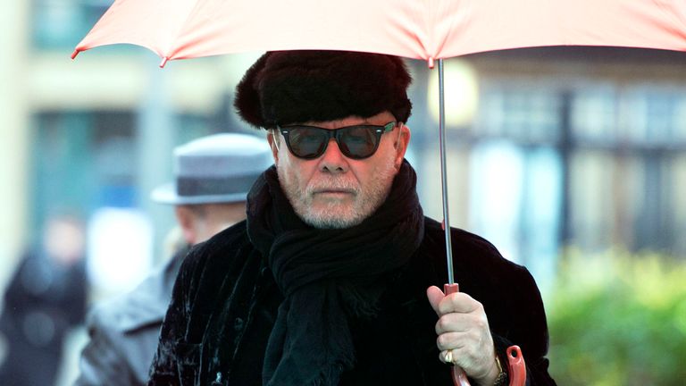 Gary Glitter, real name Paul Gadd, arrives at Southwark Crown Court in London, February 2015