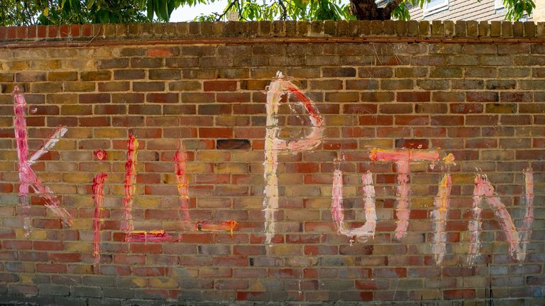 Graffiti reading &#39;Kill Putin&#39; was pictured on a wall in Slough in August. Pic: Maureen McLean/Shutterstock