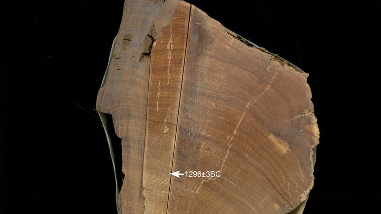 Analysis of the wood indicated a severe drought over three consecutive years at the time of the Hittite empire&#39;s collapse. Pic: Cornell Tree Ring Laboratory/via Reuters