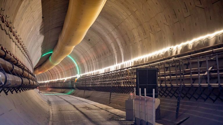 Undated handout photo issued by HS2 as the longest tunnel in the project reaches its halfway point under the Chilterns in Oxfordshire