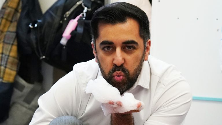 Scottish National Party leadership candidate Humza Yousaf at the launch of his early years childcare strategy, at Dr Bell&#39;s Family Centre in Leith. Picture date: Tuesday February 28, 2023.
