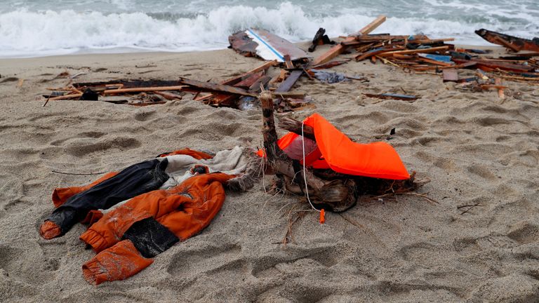 An aftermath of a deadly migrant shipwreck is seen in Steccato di Cutro near Crotone Italy, February 28, 2023. REUTERS/Remo Casilli
