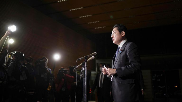 Japanese Prime Minister Fumio Kishida confirmed the launch at a press conference in Tokyo. Pic: AP