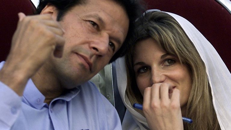 Filmmaker Jemima Khan pictured with her ex-husband, Imran Khan Pic: AP 