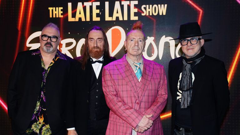 John Lydon (second right) with his PiL bandmates in Dublin