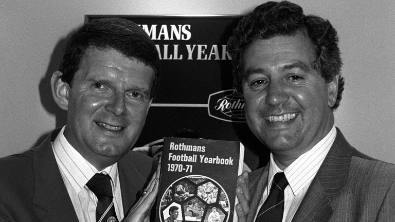 Sports commentator John Motson (l) and Queen&#39;s Park Rangers chairman David Hulstrode at the announcement of the Rothman&#39;s 1987 Football Yearbook Awards in London.
Read less
Picture by: PA Images/PA Archive/PA Images
Date taken: 19-Aug-1987