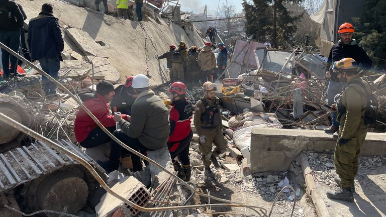 The scene in Kahramanmarsh., Turkey following the Earthquake
