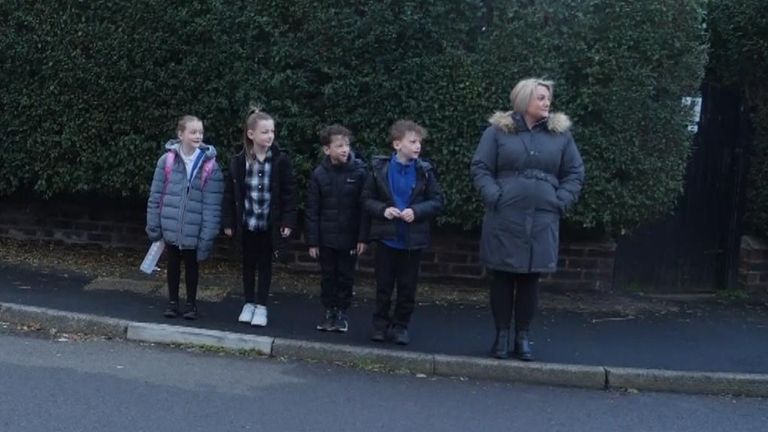 Mum, Kat Davies, is forced to split her quadruplets as some are allowed into school during strike day and some aren&#39;t. 