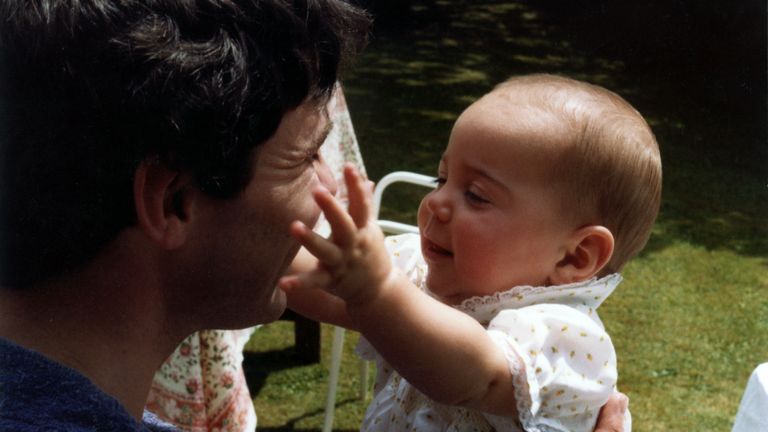 Kate as a baby with her father Michael Middleton in a photo taken by her mother Carole. Pic: The Middleton family