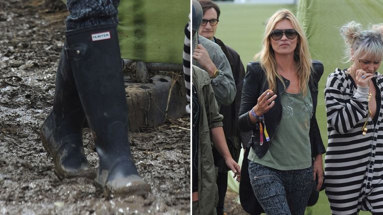 British model Kate Moss at Glastonbury in 2011. Pic: AP