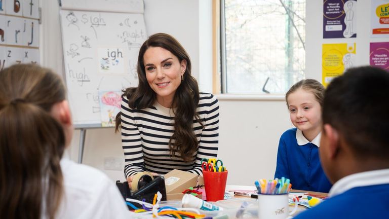 &#39;Keep talking about your feelings,&#39; Kate tells the children. Pic: PA