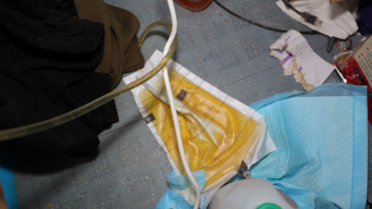  Catheter on bedroom floor 