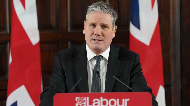 Labour Party leader Sir Keir Starmer speaking in east London, following the Equality and Human Rights Commission&#39;s announcement that it has concluded its monitoring of the Labour Party. Picture date: Wednesday February 15, 2023.