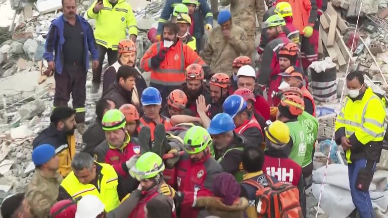 Married couple rescued in Iskenderun. Pic: AP
