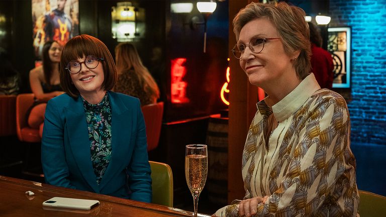 Megan Mullaly and Jane Lynch in Party Down. Pic: Lionsgate+