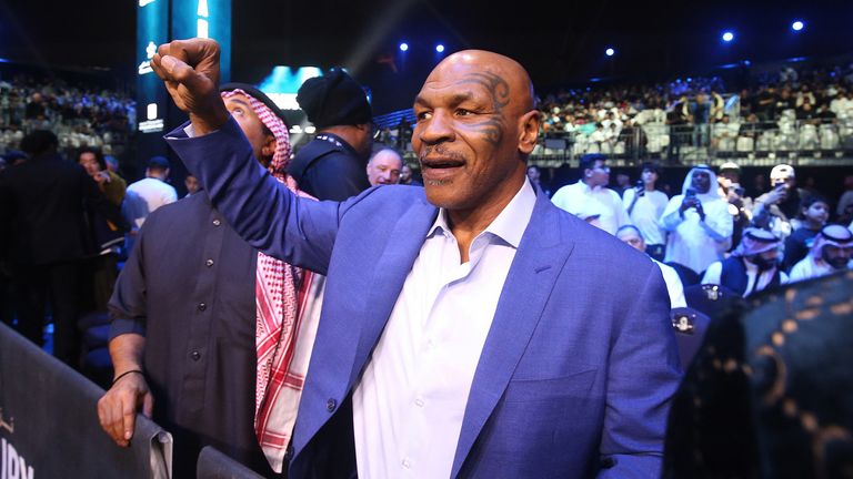 Mike Tyson at the Jake Paul vs Tommy Fury fight