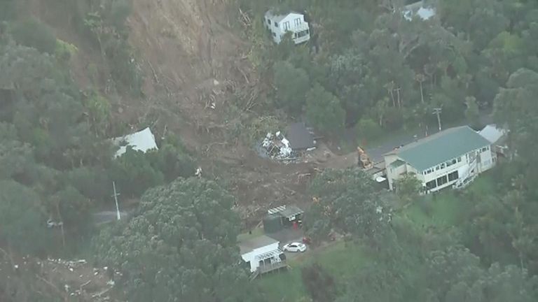 Landslides have destroyed neighbourhoods in New Zealand following Cyclone Gabrielle