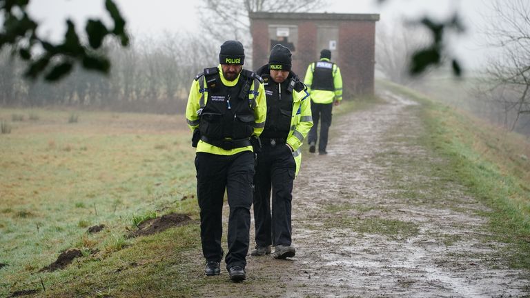 Police officers near the River Wyre in St Michael&#39;s on Wyre, Lancashire, as police continue their search for missing woman Nicola Bulley, 45, who vanished on January 27 while walking her springer spaniel Willow shortly after dropping her daughters, aged six and nine, at school. Picture date: Thursday February 16, 2023.