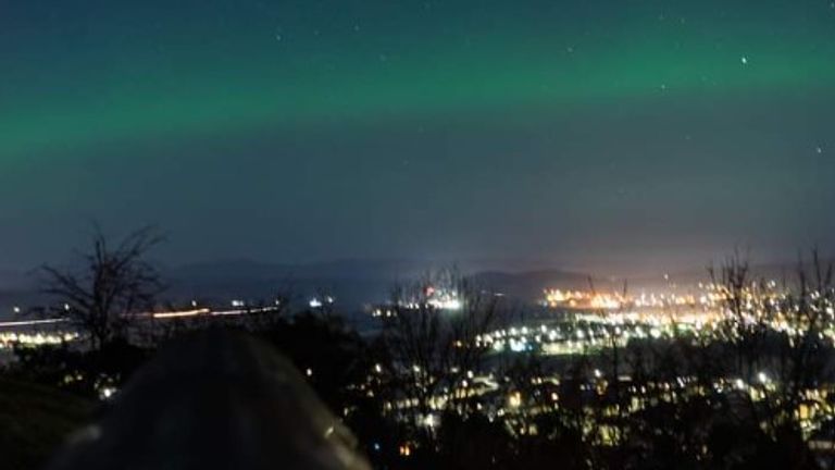 Aurora from Stirling, Scotland. Pic: Nasir Arafat