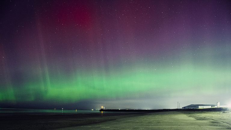 Northern lights from Ayr Beach around 8.30pm. Pic: Claire Allison