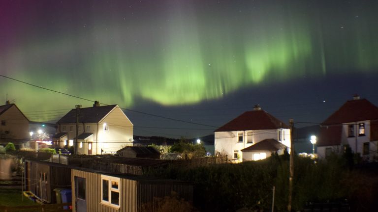 Handout photo taken with permission from the Twitter feed of @mrmcgrath12 of the Northern Lights over Kyleakin on the Isle of Skye. Issue date: Monday February 27, 2023.