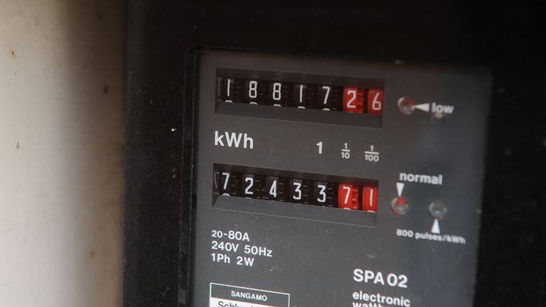 A domestic household electricity meter