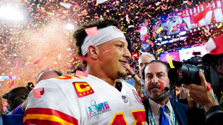 Patrick Mahomes was the hero of the night for the Kansas City Chiefs. Pic: AP