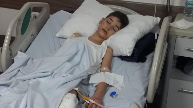 Ridvan pictured in hospital