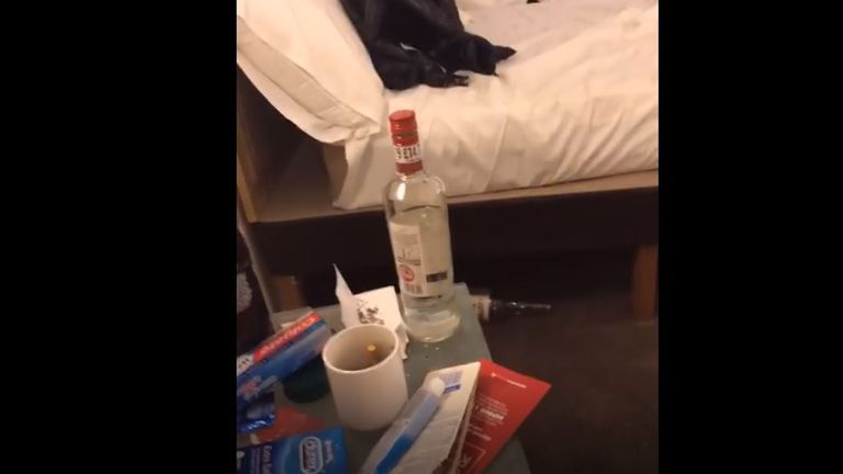 Mobile phone footage of one of the hotel rooms Scarlette was found in