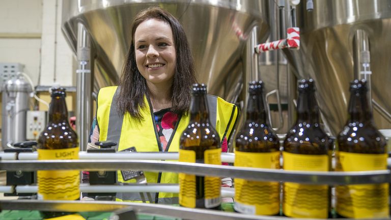 Scottish National Party leadership candidate Kate Forbes during a visit to the Cairngorm Brewery in Aviemore, part of her Skye, Lochaber and Badenoch constituency. Picture date: Monday February 27, 2023.