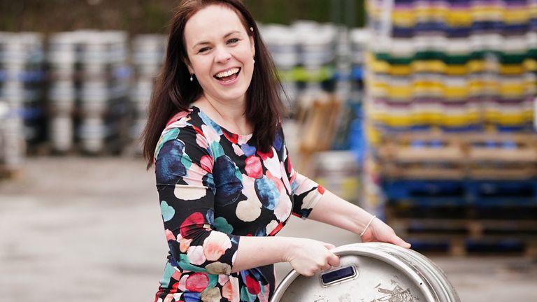 Scottish National Party leadership candidate Kate Forbes during a visit to the Cairngorm Brewery in Aviemore, part of her Skye, Lochaber and Badenoch constituency.  Picture date: Monday February 27, 2023.