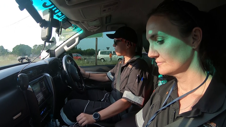 Paramedics stuck in gridlocked traffic 