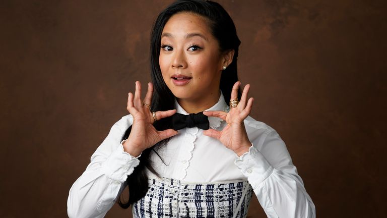 Stephanie Hsu poses for a portrait at the 95th Academy Awards Nominees Luncheon on Monday, Feb. 13, 2023, at the Beverly Hilton Hotel in Beverly Hills, Calif. (AP Photo/Chris Pizzello)