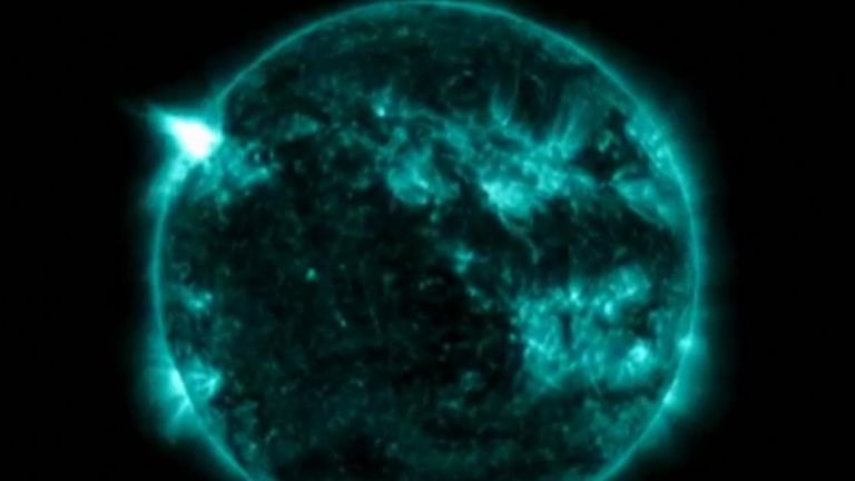 Solar flare bursts from the sun &#39;in the direction of Earth&#39;