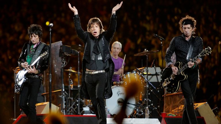 The Rolling Stones perform at the 2006 Super Bowl games. Pic: AP