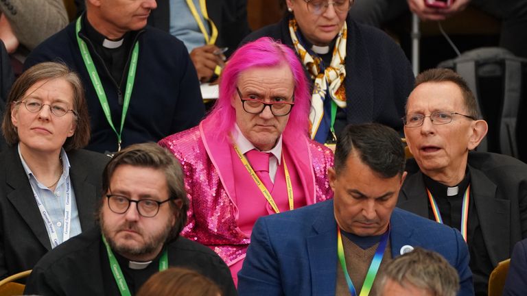 Members of the Church of England&#39;s Synod, gather at the General Synod of the Church of England, at Church House in central London, to consider a motion which repents the church&#39;s failure "to be welcoming to LGBTQI+ people" and the harm they have faced and still experience. Picture date: Thursday February 9, 2023.