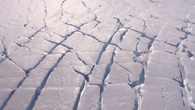 EMBARGOED TO 1600 WEDNESDAY FEBRUARY 15 Undated handout photo issued by ITGC of cracks in Thwaites Glacier, West Antarctica, in 2020. A new study provides a close-up view of melting underneath the glacier using data from an international expedition and underwater robot Icefin. The new data was collected as part of the MELT project, one of the projects in the UK-US International Thwaites Glacier Collaboration. The team made observations of the grounding line (where the ice first meets the ocean) 